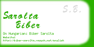 sarolta biber business card